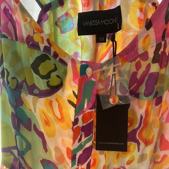 Vanessa Mooney Elisabeth Romper Dress 80s Print Size XS NWT - Picture 2 of 3